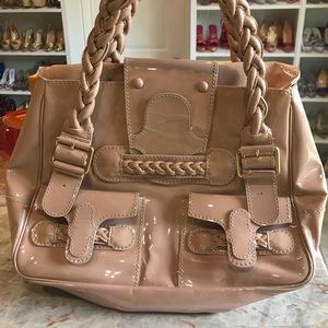 Valentino nude color shopper bag in patent leather